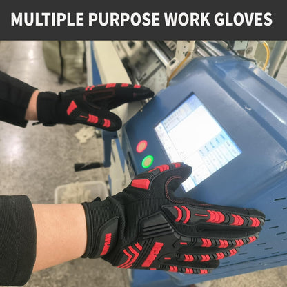 Anti-vibration Mechanic Work Gloves Men,Extra Large,Blue+Black | Multi-purpose,Heavy Duty,TPR Impact Protection,Gift,Safety,Working