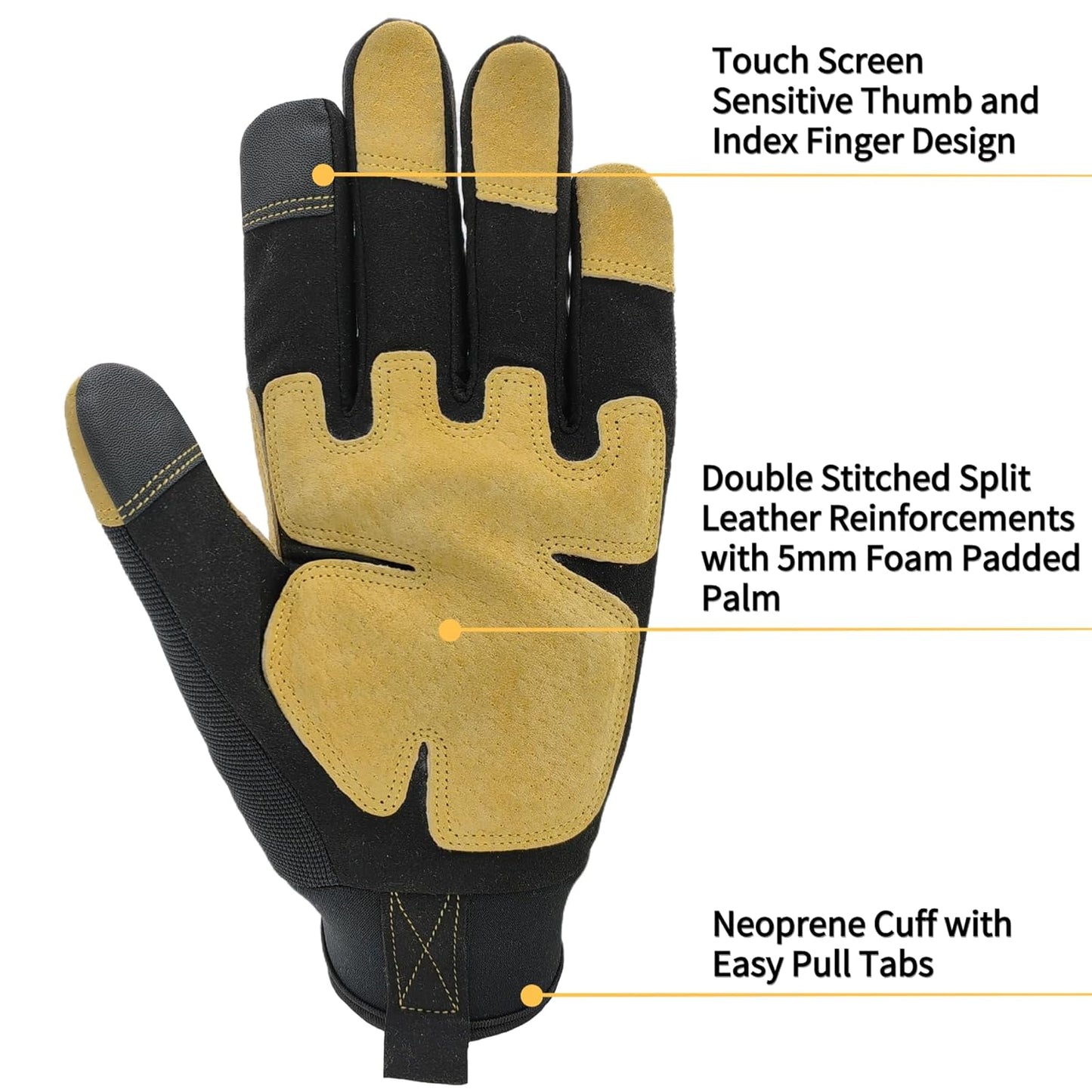 Anti-vibration Mechanic Work Gloves Men,Extra Large,Blue+Black | Multi-purpose,Heavy Duty,TPR Impact Protection,Gift,Safety,Working