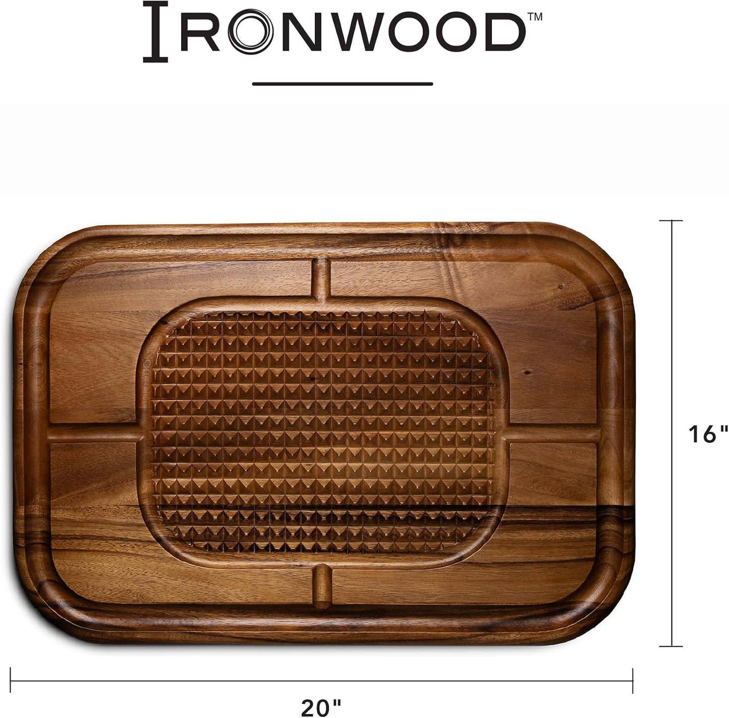 Gansevoort Large Carving Board 16" x 24" Acacia Wood Cutting Board