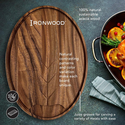 Gansevoort Large Carving Board 16" x 24" Acacia Wood Cutting Board