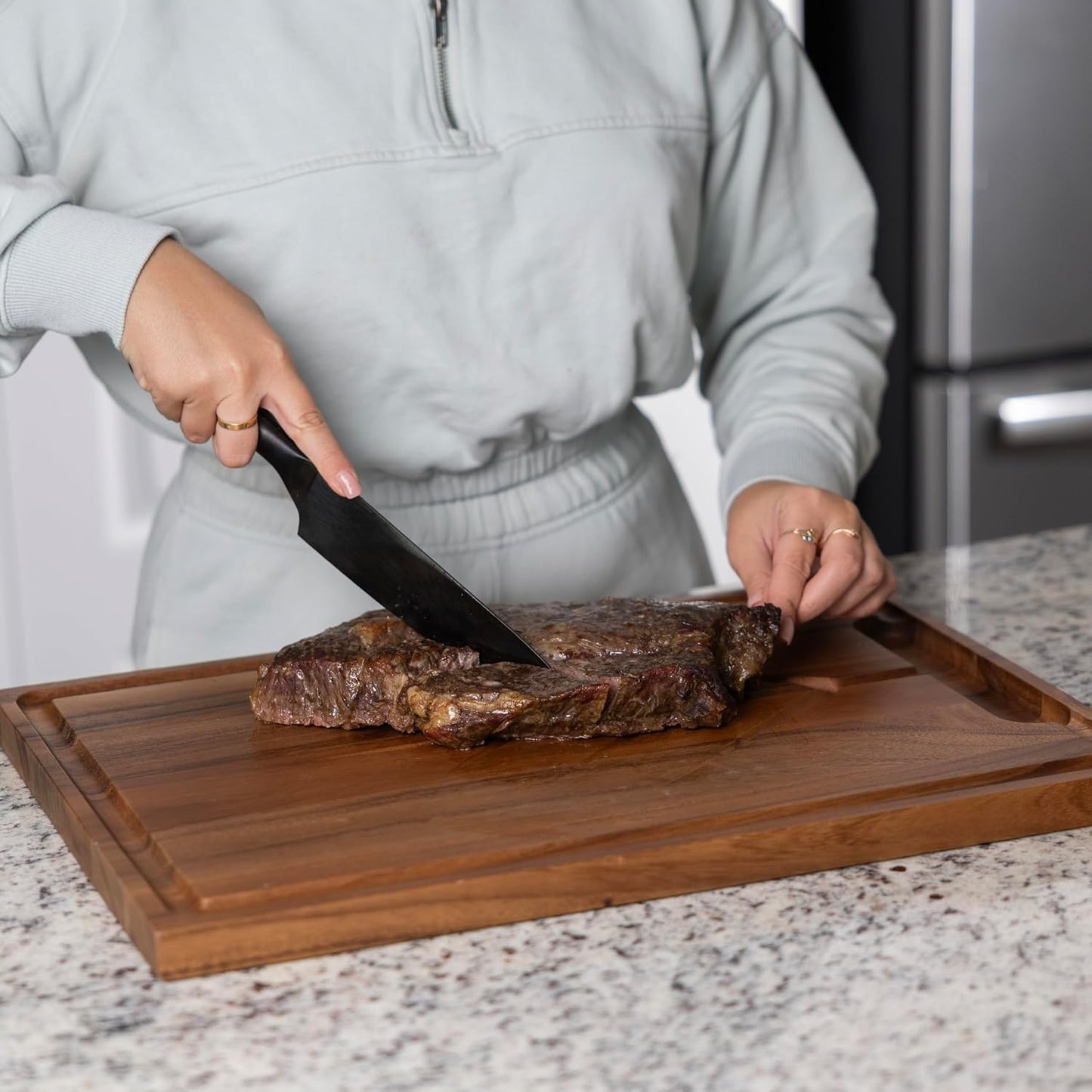 Gansevoort Large Carving Board 16" x 24" Acacia Wood Cutting Board