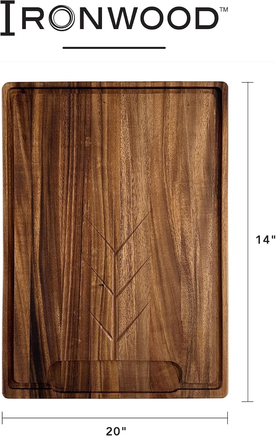 Gansevoort Large Carving Board 16" x 24" Acacia Wood Cutting Board