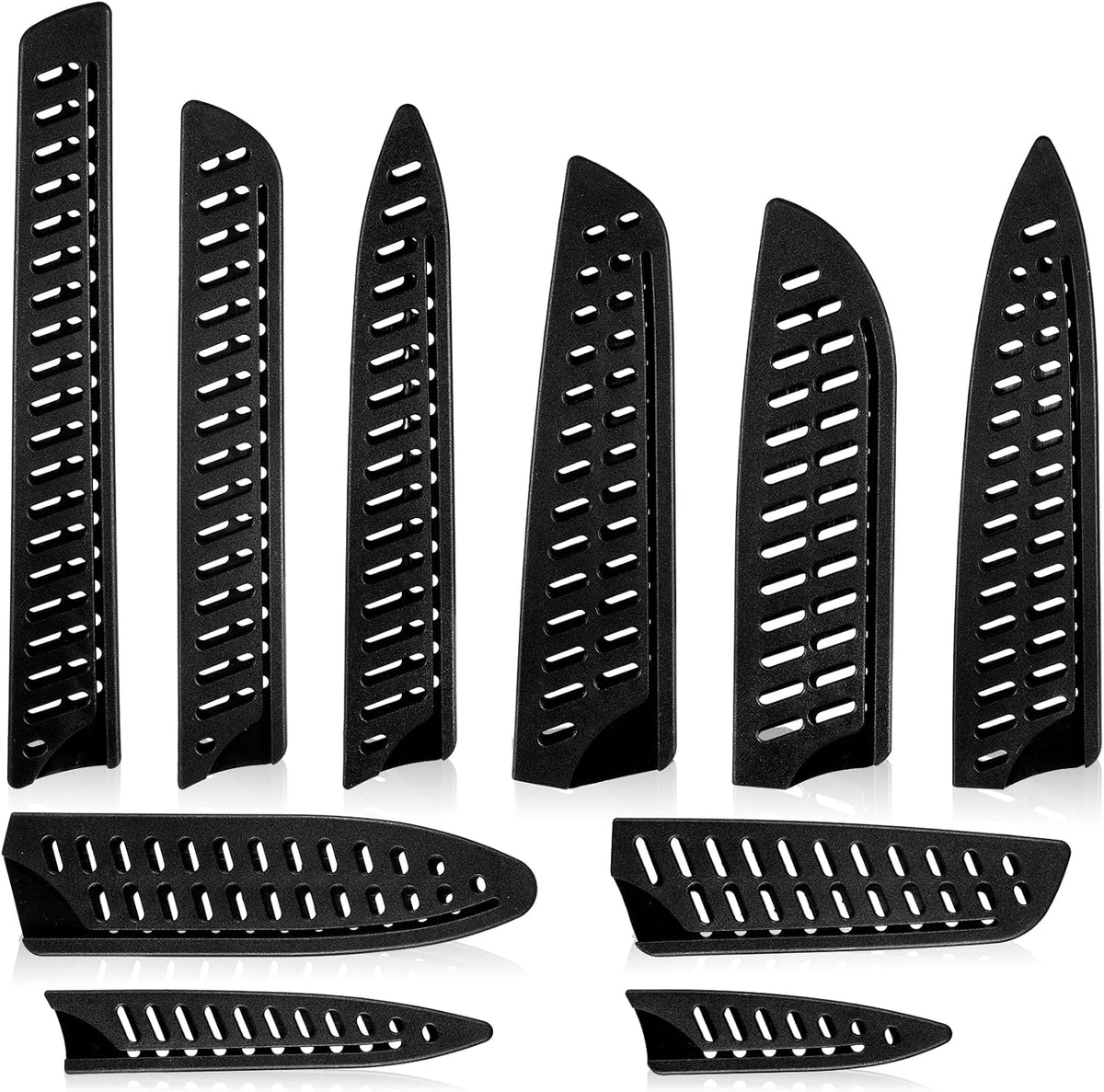 10 Pcs Universal Paring Knife Sheath Set Plastic Safety Knife Cover Sleeves Knives Edge Guard Blade Protector for 8" 7" 6" 5" 3.5" Chef Utility Paring Bread Knives