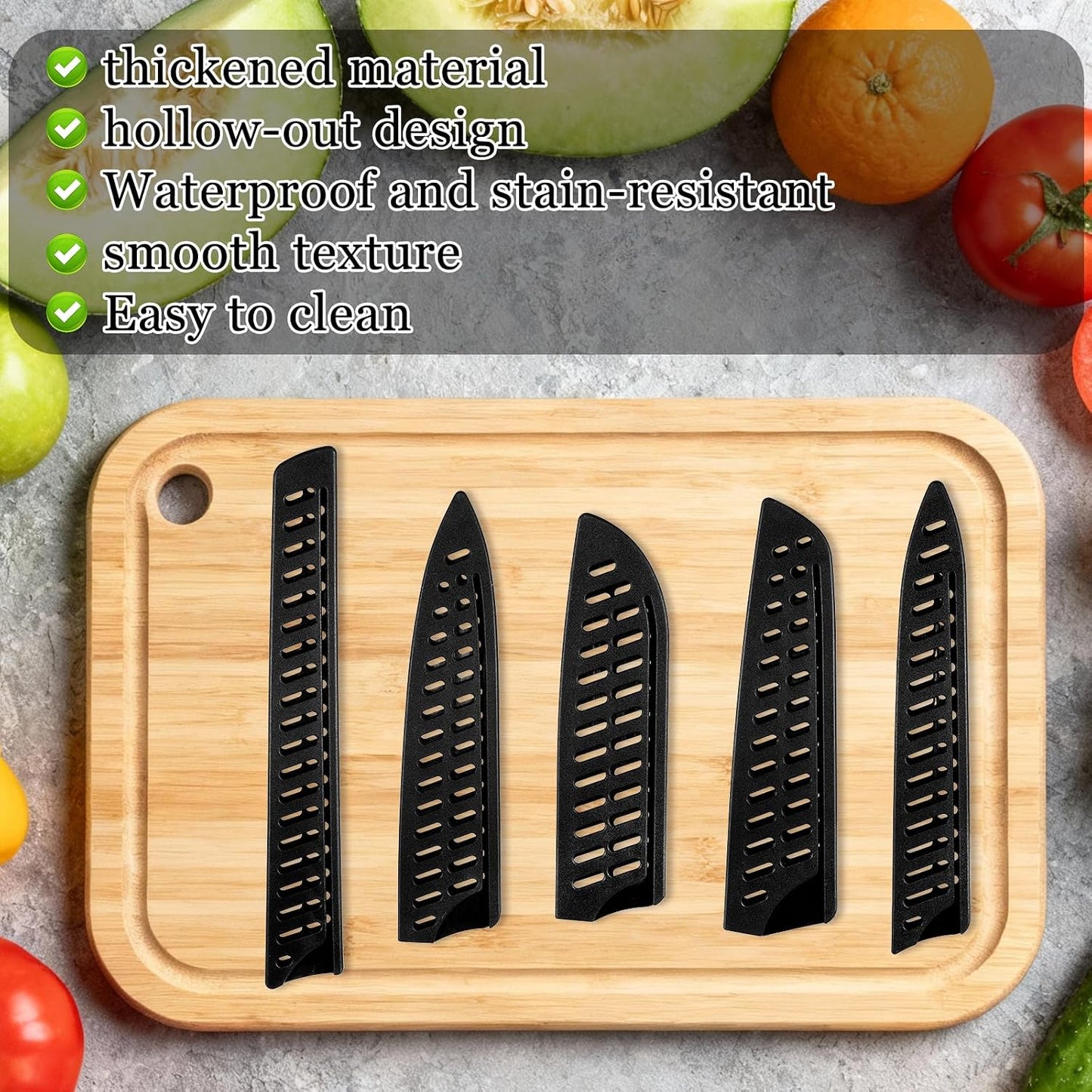 10 Pcs Universal Paring Knife Sheath Set Plastic Safety Knife Cover Sleeves Knives Edge Guard Blade Protector for 8" 7" 6" 5" 3.5" Chef Utility Paring Bread Knives