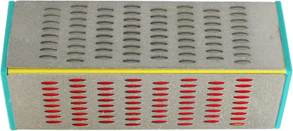 (R) Sharpening Stone Diamond Knife Sharpener 4-Way Industrial Grade 200 to 600 Grit Non-Slip Rubber Base 6" x 2"