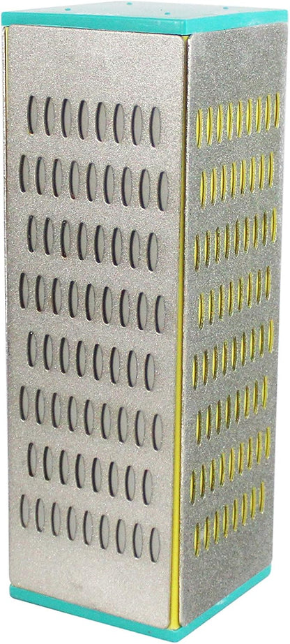 (R) Sharpening Stone Diamond Knife Sharpener 4-Way Industrial Grade 200 to 600 Grit Non-Slip Rubber Base 6" x 2"