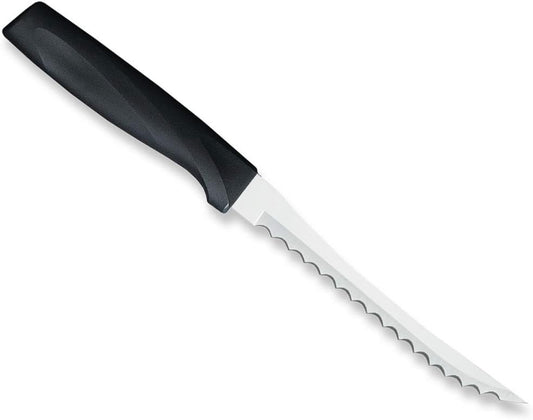 Anthem Series Tomato Slicer (W426), Black Handle, Pack of 2 | 5" Stainless Steel Serrated Blade, Black Resin Handle