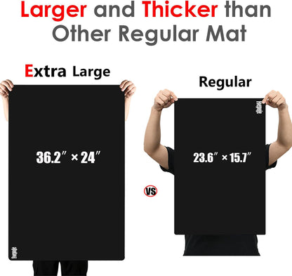 49.2" x 15.7" Large Silicone Mat for Kitchen Counter Protector, Cuttable | Silicon Countertop Protector Mat Heat Resistant Mats for Countertop, Cut to Fit Placemat Ship Roll , Black