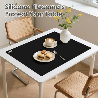 49.2" x 15.7" Large Silicone Mat for Kitchen Counter Protector, Cuttable | Silicon Countertop Protector Mat Heat Resistant Mats for Countertop, Cut to Fit Placemat Ship Roll , Black