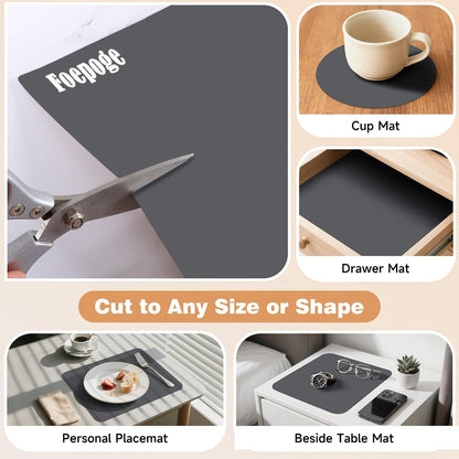 49.2" x 15.7" Large Silicone Mat for Kitchen Counter Protector, Cuttable | Silicon Countertop Protector Mat Heat Resistant Mats for Countertop, Cut to Fit Placemat Ship Roll , Black