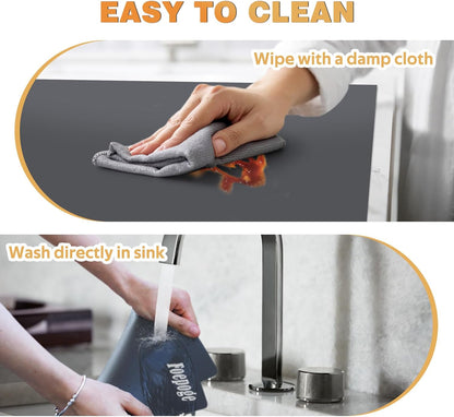 49.2" x 15.7" Large Silicone Mat for Kitchen Counter Protector, Cuttable | Silicon Countertop Protector Mat Heat Resistant Mats for Countertop, Cut to Fit Placemat Ship Roll , Black