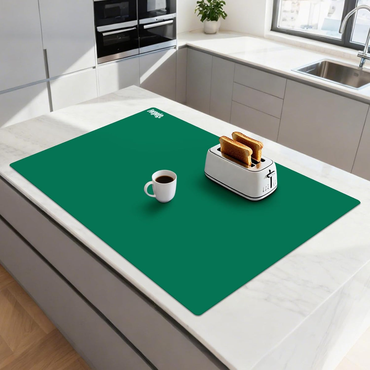 49.2" x 15.7" Large Silicone Mat for Kitchen Counter Protector, Cuttable | Silicon Countertop Protector Mat Heat Resistant Mats for Countertop, Cut to Fit Placemat Ship Roll , Black