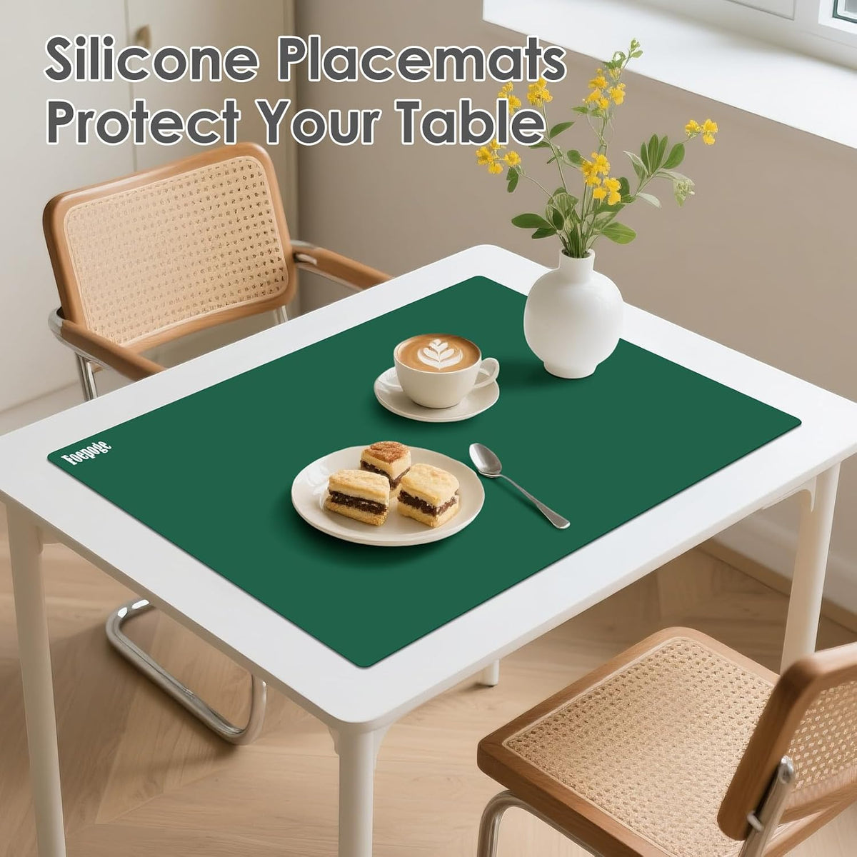49.2" x 15.7" Large Silicone Mat for Kitchen Counter Protector, Cuttable | Silicon Countertop Protector Mat Heat Resistant Mats for Countertop, Cut to Fit Placemat Ship Roll , Black