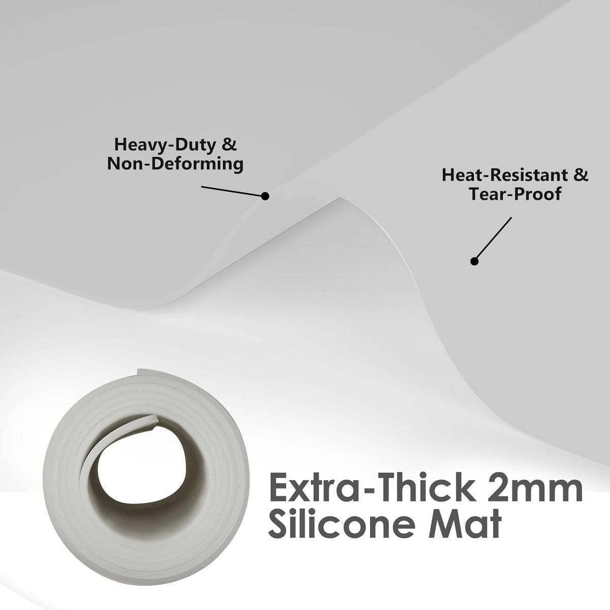 49.2" x 15.7" Large Silicone Mat for Kitchen Counter Protector, Cuttable | Silicon Countertop Protector Mat Heat Resistant Mats for Countertop, Cut to Fit Placemat Ship Roll , Black