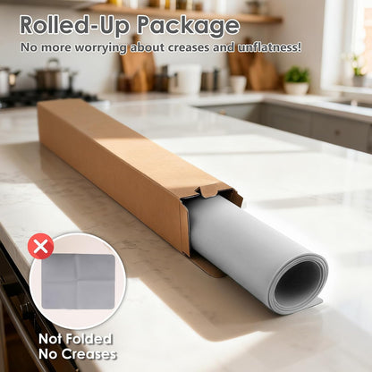 49.2" x 15.7" Large Silicone Mat for Kitchen Counter Protector, Cuttable | Silicon Countertop Protector Mat Heat Resistant Mats for Countertop, Cut to Fit Placemat Ship Roll , Black