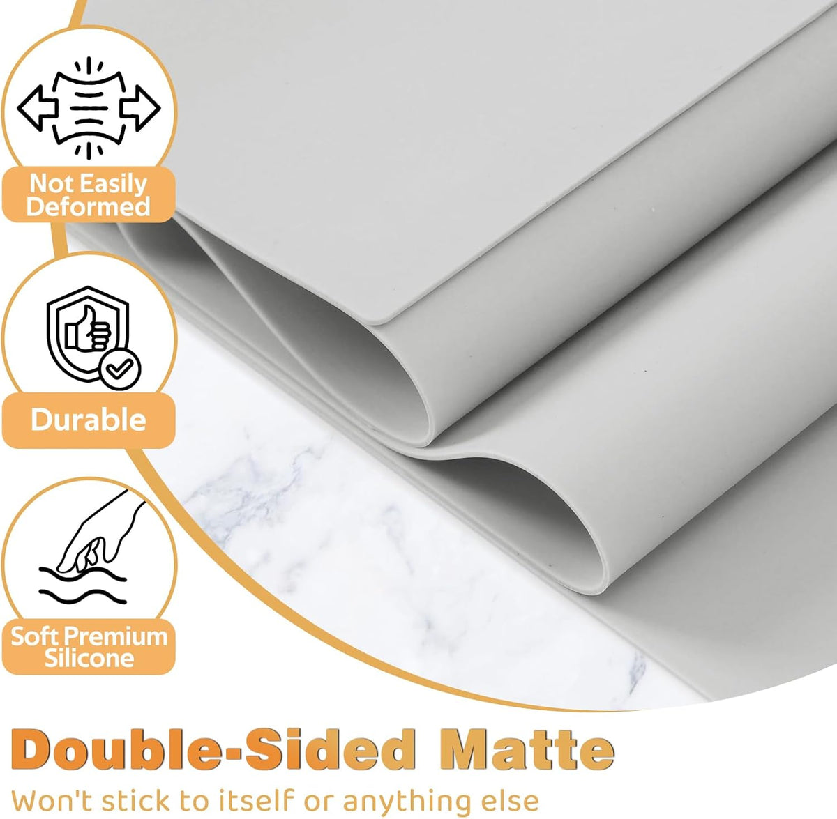 49.2" x 15.7" Large Silicone Mat for Kitchen Counter Protector, Cuttable | Silicon Countertop Protector Mat Heat Resistant Mats for Countertop, Cut to Fit Placemat Ship Roll , Black