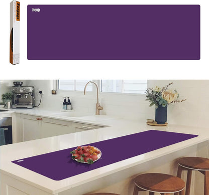 49.2" x 15.7" Large Silicone Mat for Kitchen Counter Protector, Cuttable | Silicon Countertop Protector Mat Heat Resistant Mats for Countertop, Cut to Fit Placemat Ship Roll , Black