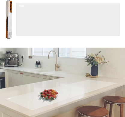 49.2" x 15.7" Large Silicone Mat for Kitchen Counter Protector, Cuttable | Silicon Countertop Protector Mat Heat Resistant Mats for Countertop, Cut to Fit Placemat Ship Roll , Black