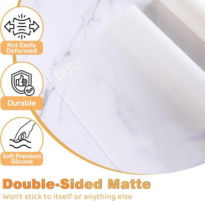 49.2" x 15.7" Large Silicone Mat for Kitchen Counter Protector, Cuttable | Silicon Countertop Protector Mat Heat Resistant Mats for Countertop, Cut to Fit Placemat Ship Roll , Black