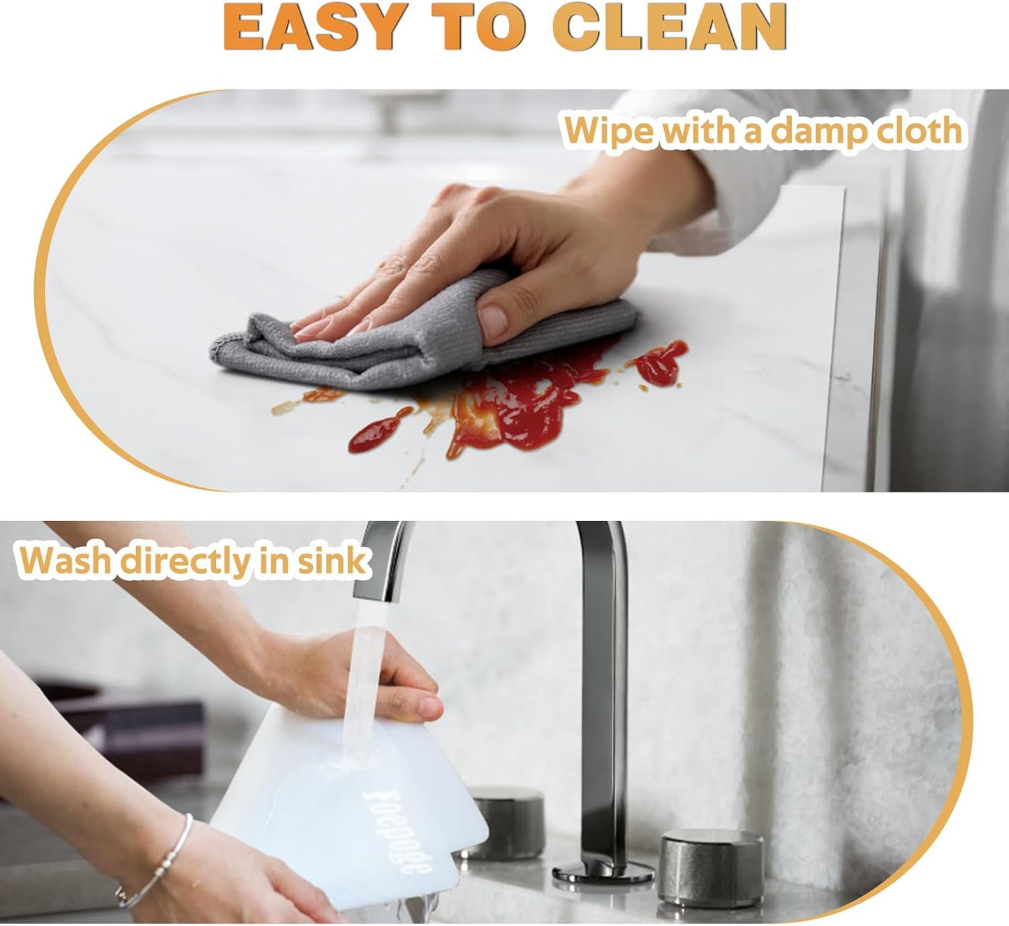 49.2" x 15.7" Large Silicone Mat for Kitchen Counter Protector, Cuttable | Silicon Countertop Protector Mat Heat Resistant Mats for Countertop, Cut to Fit Placemat Ship Roll , Black