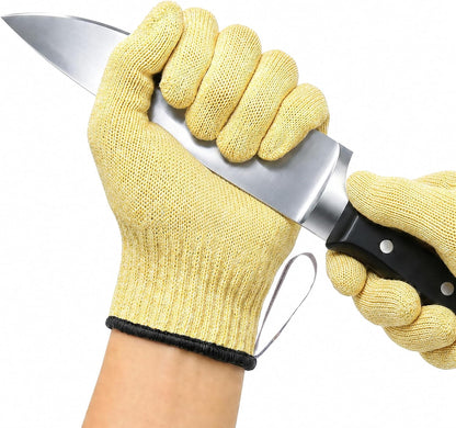 Cut Resistant Gloves Food Grade, ANSI A5 Kitchen Safety Gloves for Meat Cutting, Mandoline Slicer, Oyster Shucking, Wood Carving, Fish Fillet & Butcher, Grey (Large)