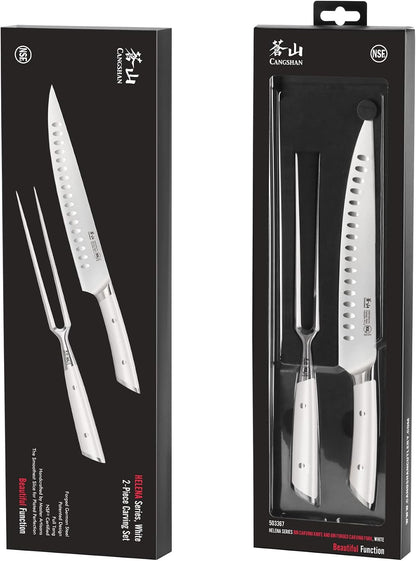 Cangshan HELENA Series German Steel Forged 2-Piece Carving Set (White)