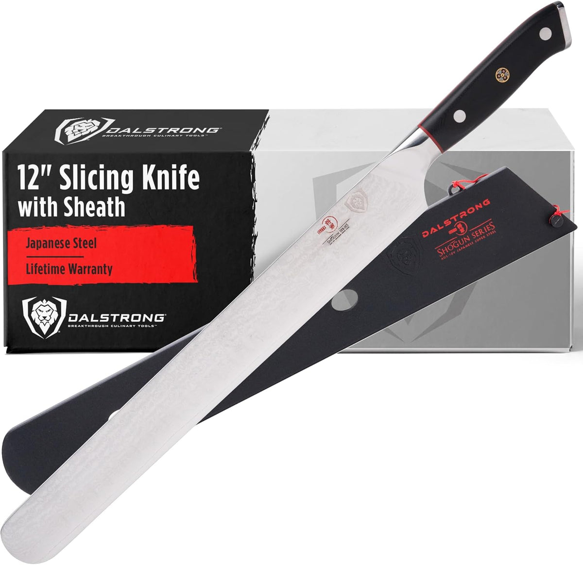 Carving Set — Slicing Knife & Meat Fork — AUS-10V Japanese Steel, 62+ HRC — For Holiday Roast Carving, BBQ Brisket & Whole-Bird Service — G10 Handles, Sheaths, Shogun ELITE, customer support