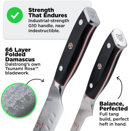 Carving Set — Slicing Knife & Meat Fork — AUS-10V Japanese Steel, 62+ HRC — For Holiday Roast Carving, BBQ Brisket & Whole-Bird Service — G10 Handles, Sheaths, Shogun ELITE, customer support