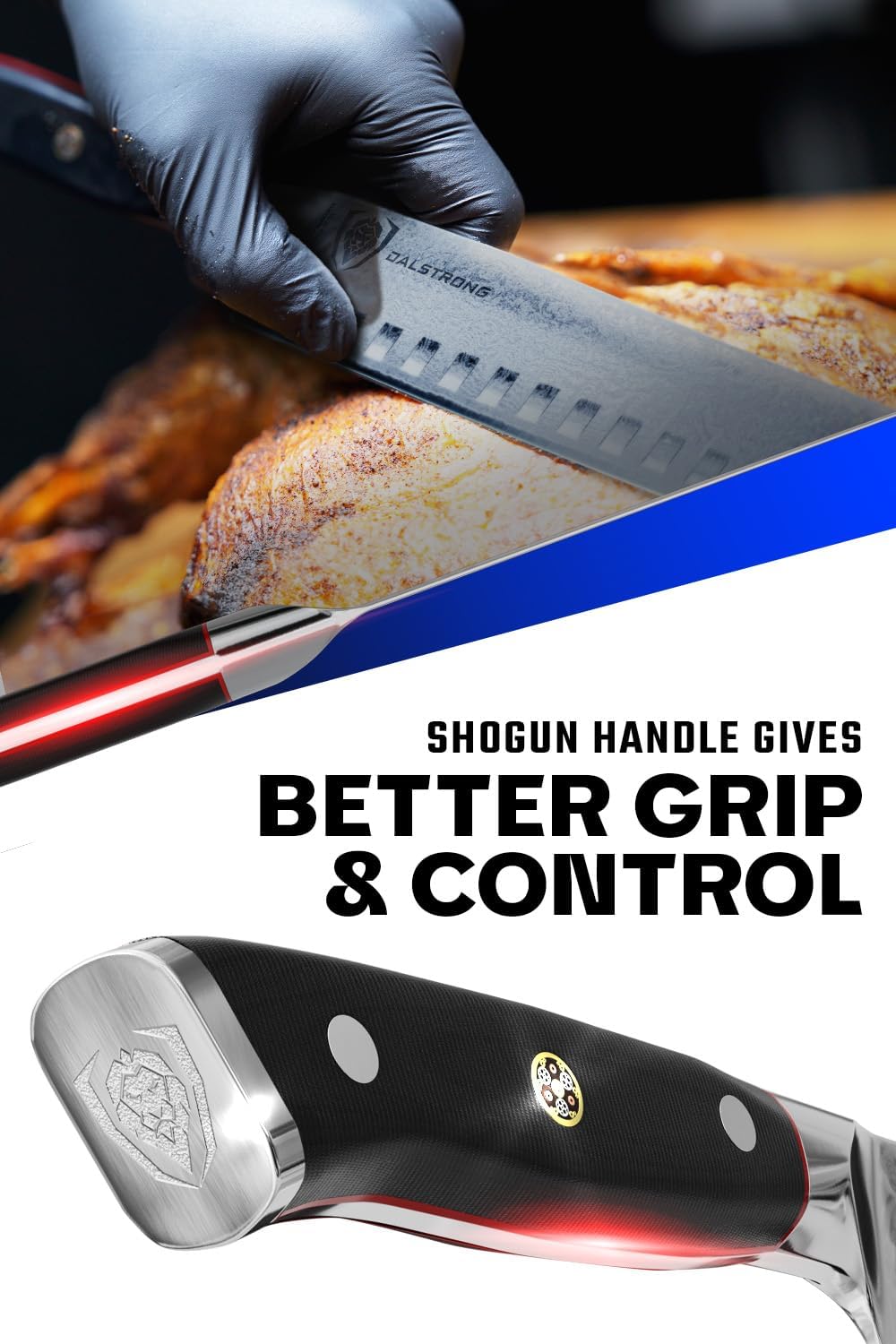 Carving Set — Slicing Knife & Meat Fork — AUS-10V Japanese Steel, 62+ HRC — For Holiday Roast Carving, BBQ Brisket & Whole-Bird Service — G10 Handles, Sheaths, Shogun ELITE, customer support