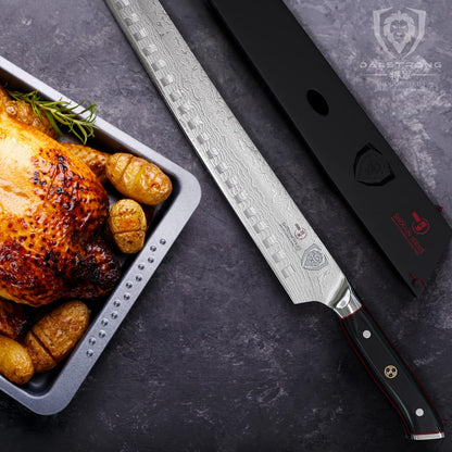 Carving Set — Slicing Knife & Meat Fork — AUS-10V Japanese Steel, 62+ HRC — For Holiday Roast Carving, BBQ Brisket & Whole-Bird Service — G10 Handles, Sheaths, Shogun ELITE, customer support