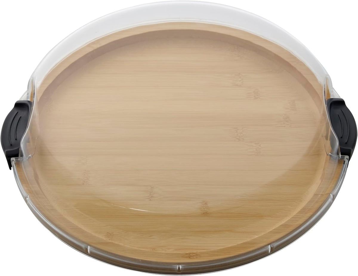 Build-a-Board Cutting Board with Single Compartment and Clear Locking Lid for Charcuterie, Snacks, and More, Bamboo