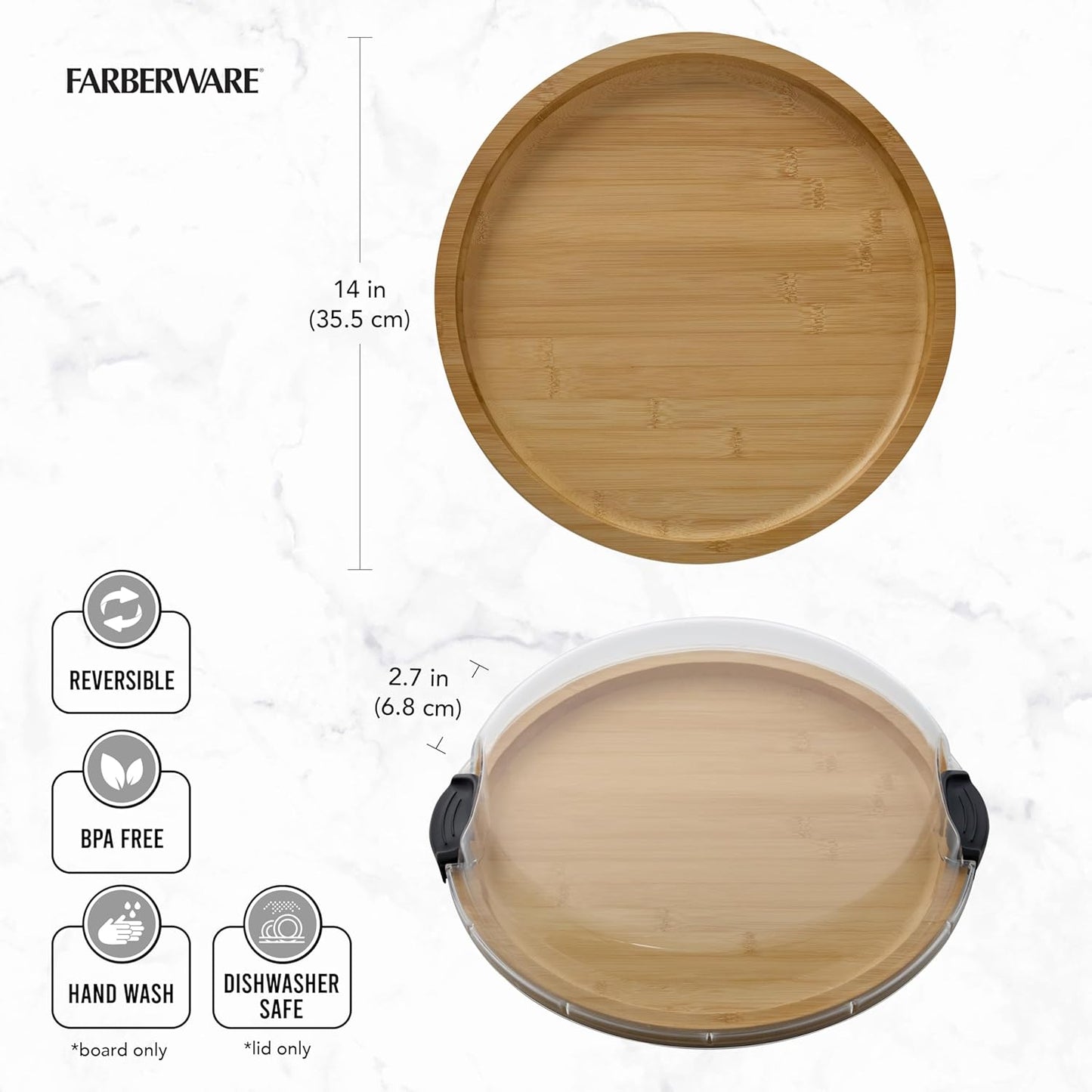 Build-a-Board Cutting Board with Single Compartment and Clear Locking Lid for Charcuterie, Snacks, and More, Bamboo