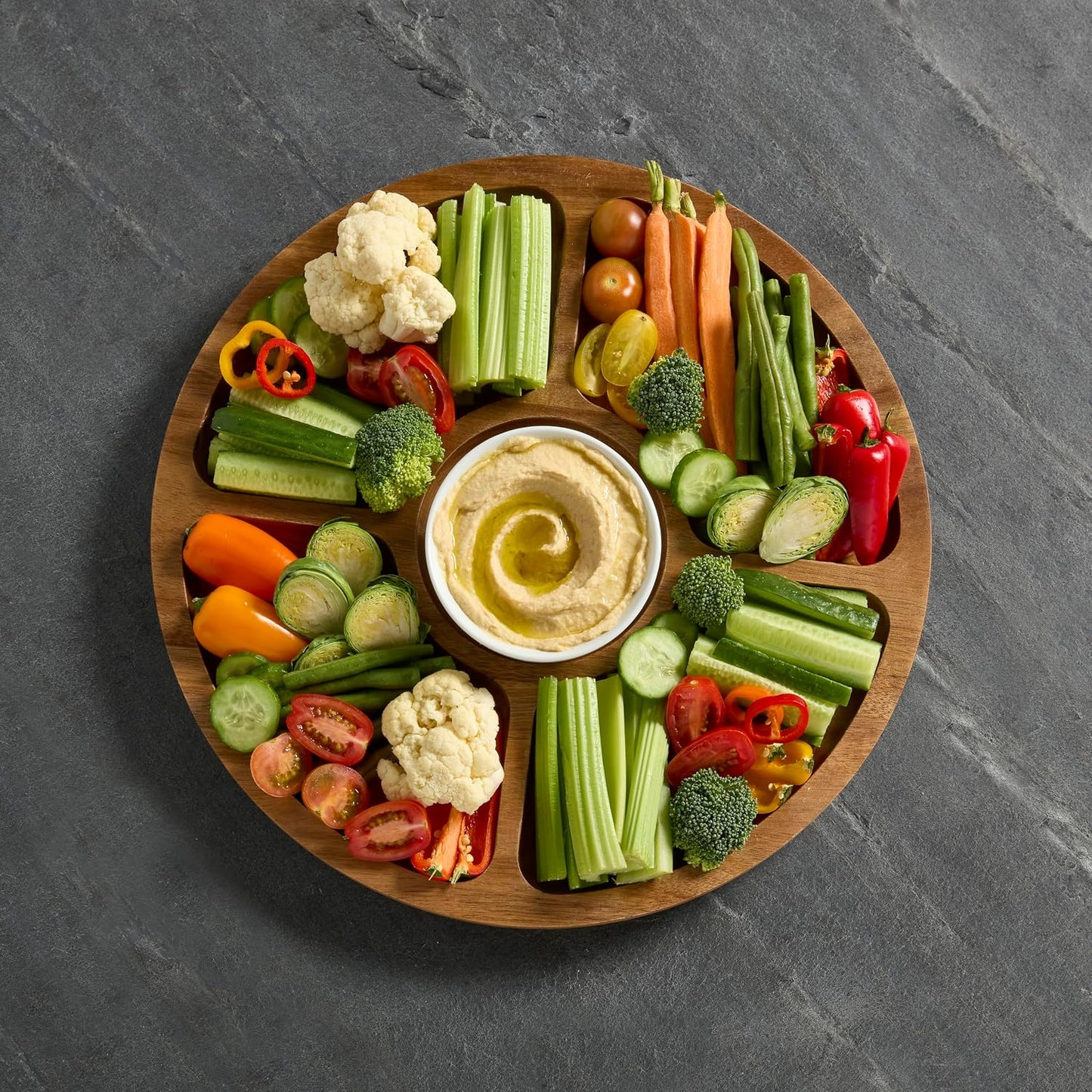 Build-a-Board Cutting Board with Single Compartment and Clear Locking Lid for Charcuterie, Snacks, and More, Bamboo