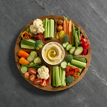 Build-a-Board Cutting Board with Single Compartment and Clear Locking Lid for Charcuterie, Snacks, and More, Bamboo