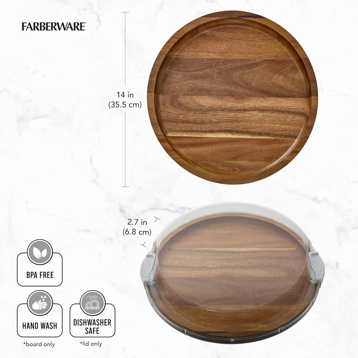 Build-a-Board Cutting Board with Single Compartment and Clear Locking Lid for Charcuterie, Snacks, and More, Bamboo