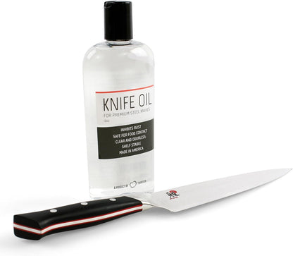 Knife and Honing Oil 12oz - Food Safe, Protects Carbon Steel Knives, Sharpening Stone Ready, Made for Chefs
