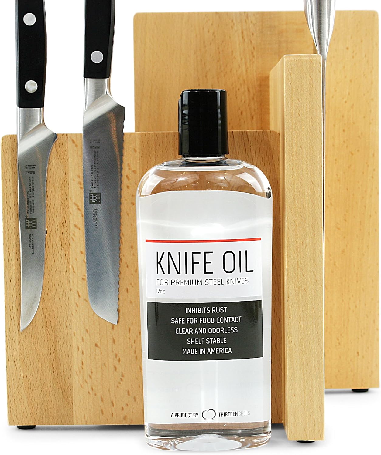 Knife and Honing Oil 12oz - Food Safe, Protects Carbon Steel Knives, Sharpening Stone Ready, Made for Chefs