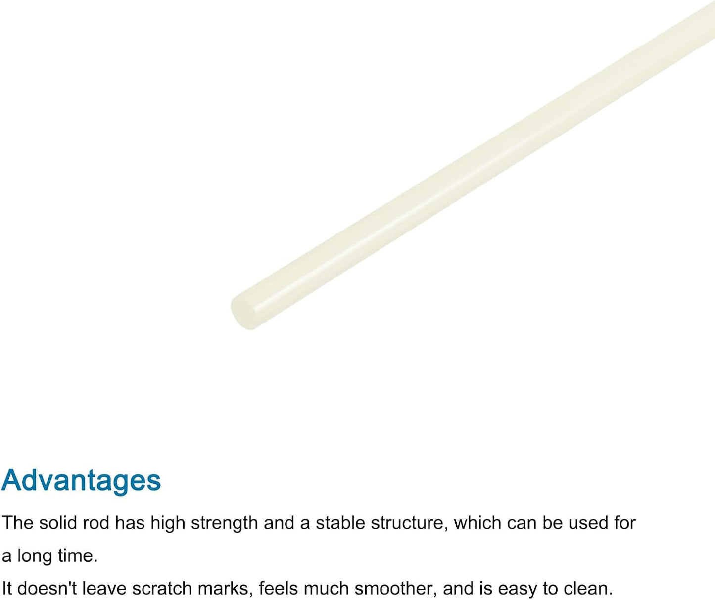 Alumina Ceramic Rod Solid Cylinder Whetstone 4mmx100mm Sharpening for Knives Scissors, Cream
