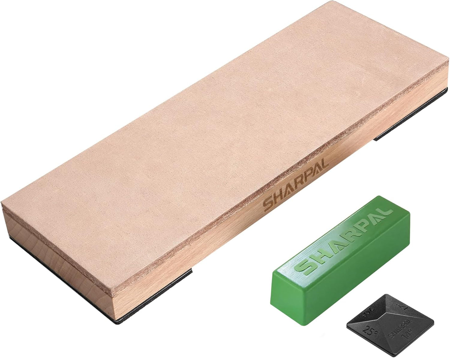205H Double-Sided Leather Strop 13.2" x 2.4" Kit, Genuine Cowhide Stropping Block with 2 oz Polishing Compound & Angle Guide, Knife Strop for Honing Knives, Tools, Gifts for Men