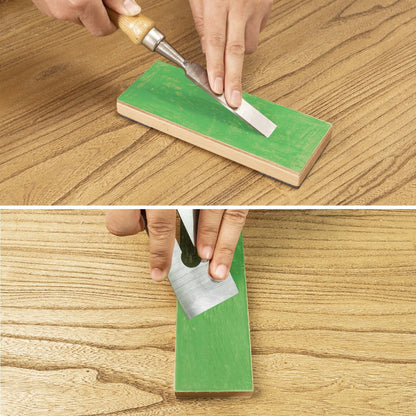 205H Double-Sided Leather Strop 13.2" x 2.4" Kit, Genuine Cowhide Stropping Block with 2 oz Polishing Compound & Angle Guide, Knife Strop for Honing Knives, Tools, Gifts for Men