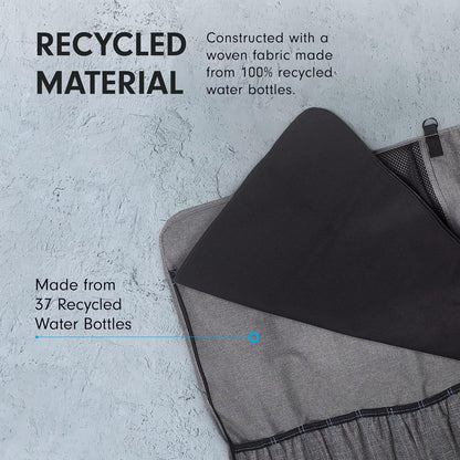 Preservation 12-Pocket Knife Luggage, Heather Gray - 12 Elasticized, Reinforced Pockets for Culinary Tools - Holds Up to 18” Knife - Made From 100% Recycled Water Bottles