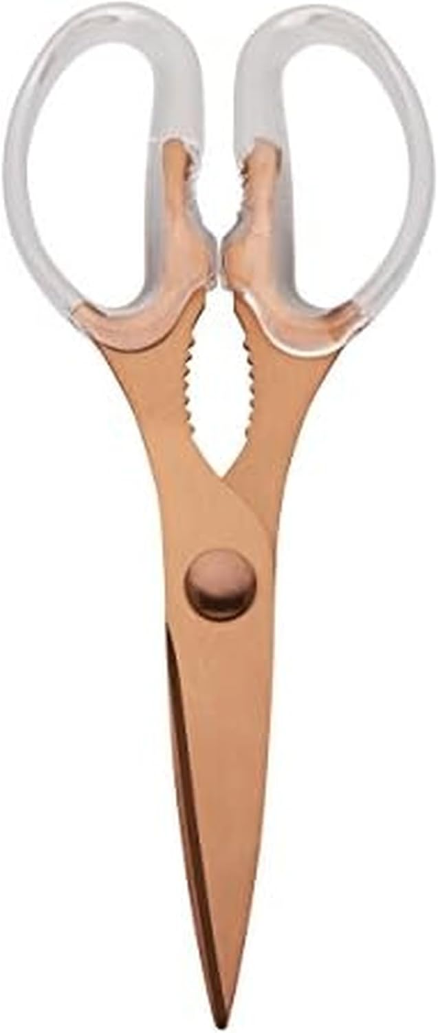 All Purpose High Carbon Stainless Steel Shears with Contoured Handles, Silver