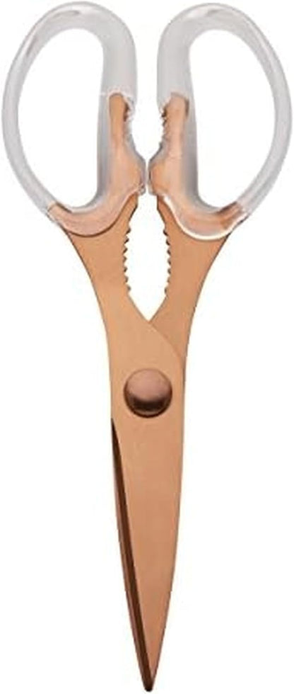 All Purpose High Carbon Stainless Steel Shears with Contoured Handles, Silver