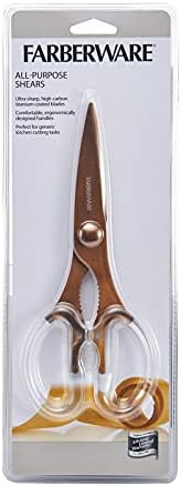 All Purpose High Carbon Stainless Steel Shears with Contoured Handles, Silver