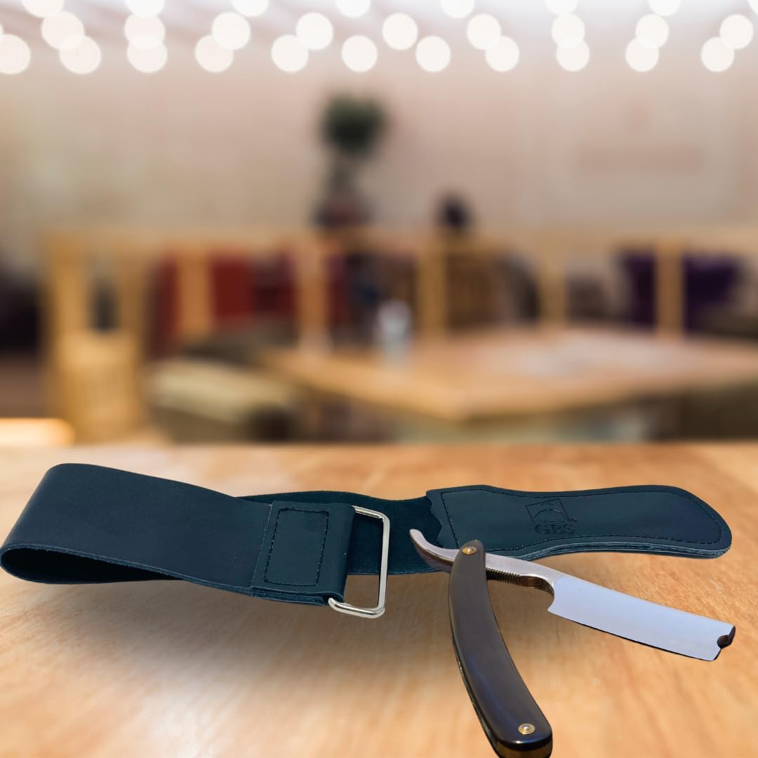 Leather Strop 2" x 18" – Genuine Cowhide Razor Strop for Straight Razor, Knives, Chisels – Double-Sided Barber Strop for Sharpening & Honing – Premium Quality, Black