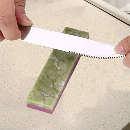 Mini Knife Sharpening Whetstone 2 in 1 3000/10000 Grit Dual Grit 2 Side Combination Polishing Waterstone Blade Sharpener Grindstone Sharpening Stone for Kitchen (light green)