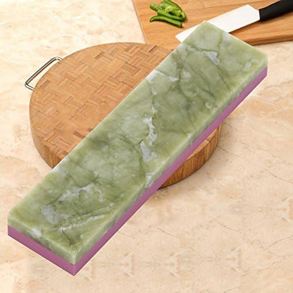 Mini Knife Sharpening Whetstone 2 in 1 3000/10000 Grit Dual Grit 2 Side Combination Polishing Waterstone Blade Sharpener Grindstone Sharpening Stone for Kitchen (light green)
