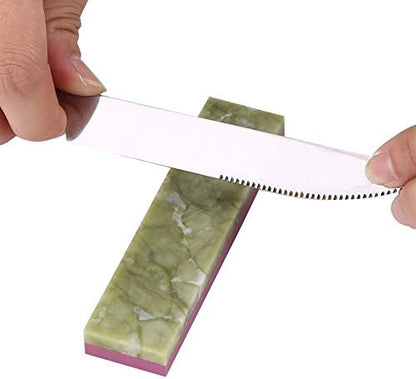 Mini Knife Sharpening Whetstone 2 in 1 3000/10000 Grit Dual Grit 2 Side Combination Polishing Waterstone Blade Sharpener Grindstone Sharpening Stone for Kitchen (light green)