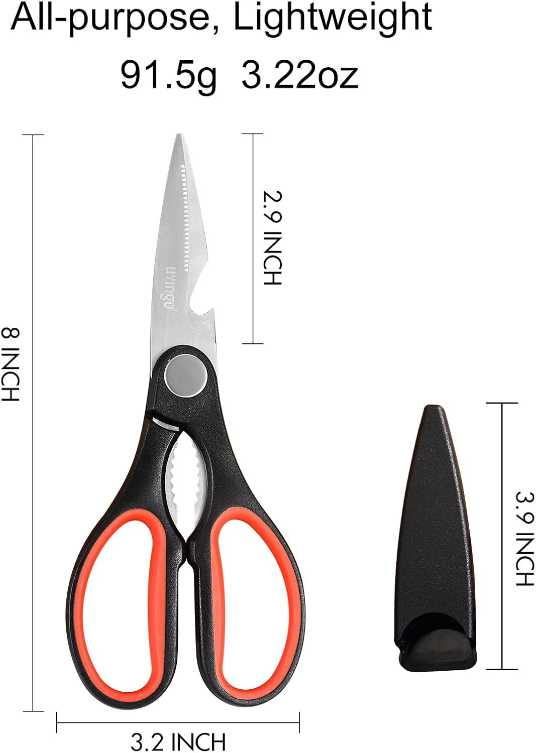 8 Inch Kitchen Scissors Heavy Duty Meat Shears 2 Pack