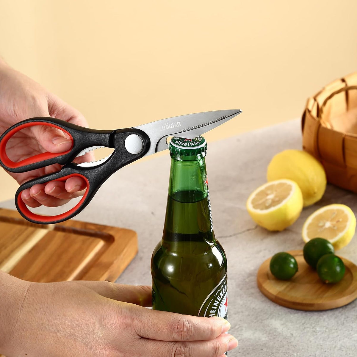 8 Inch Kitchen Scissors Heavy Duty Meat Shears 2 Pack